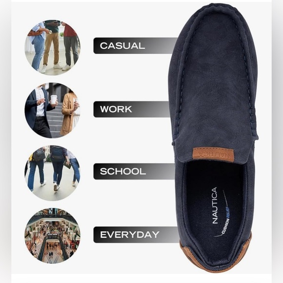 Nautica Men's Slip-On Loafers Casual Moc Toe Sneakers Boat Shoes Slipper for Men - Picture 3 of 4